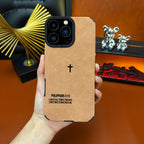 Bible Cross Leather Phone Case Is Suitable for Iphone 17 Air 16 15 14 13 12 11 Pro Max plus X XS Max, with a Comfortable Leather Feel and Suitable for Autumn and Winter anti Fall, Shockproof and anti Slip Protective Cover-Zq48